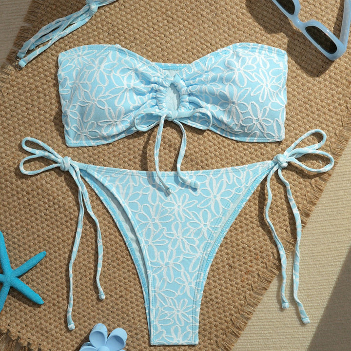Damen Bandeau-Bikini-Set mit verspielten Rüschendetails Echo Archiv