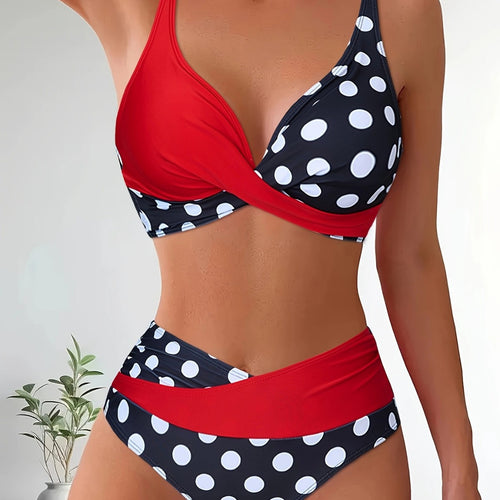 Damen Hochtailliertes Bikini-Set mit betontem Wickeldesign Echo Archiv