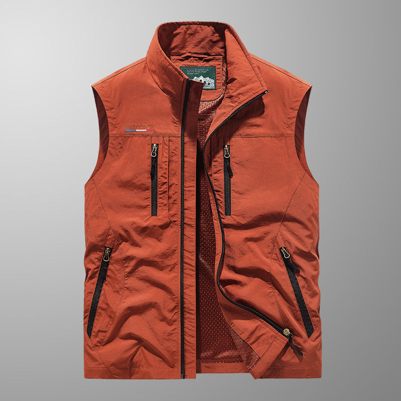 Herren Multifunktionale Outdoor-Utility‑Weste mit Mesh‑Innenfutter und zahlreichen Taschen – Marzano