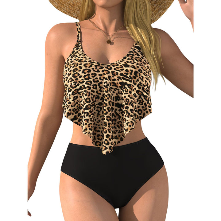 Damen modisches Crop-Top mit animalischem Print und fließendem Schnitt Echo Archiv