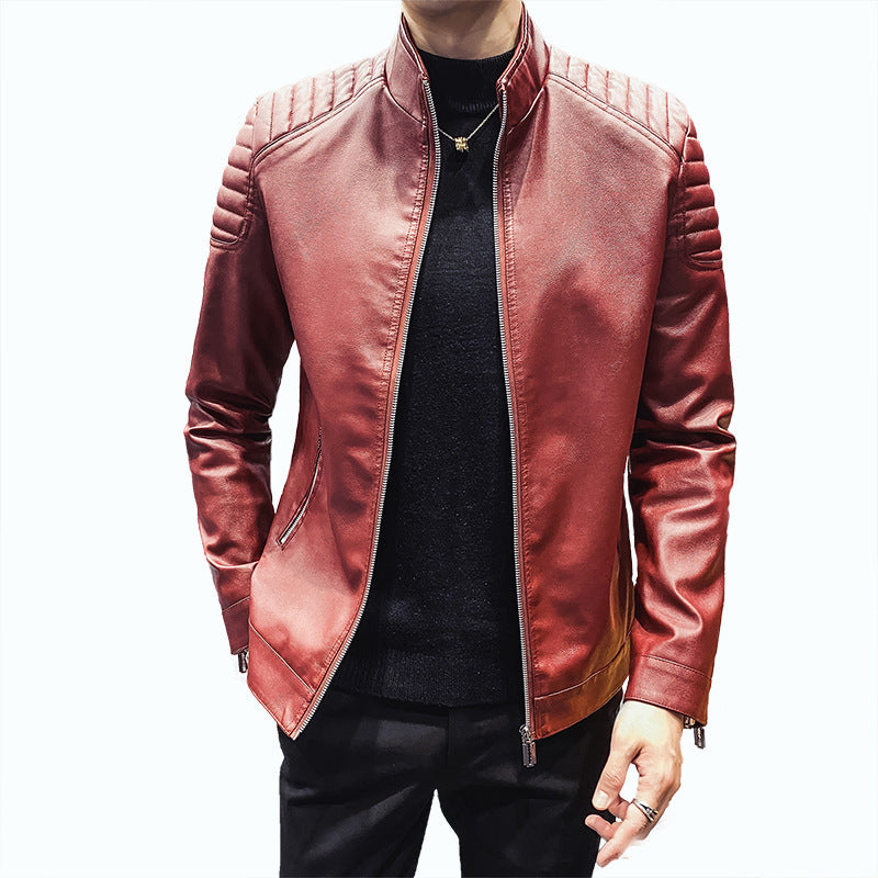 Herren Lederjacke mit sportlichem Design und modischen Details Echoarchiv