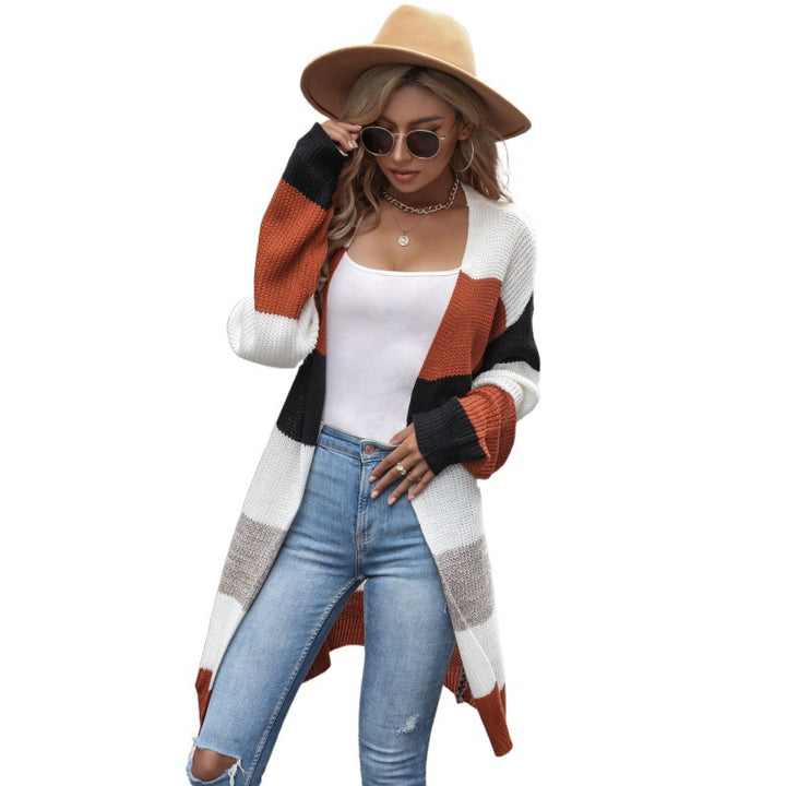 Damen Strickjacke mit blockfarbenen Streifen Echo Archiv