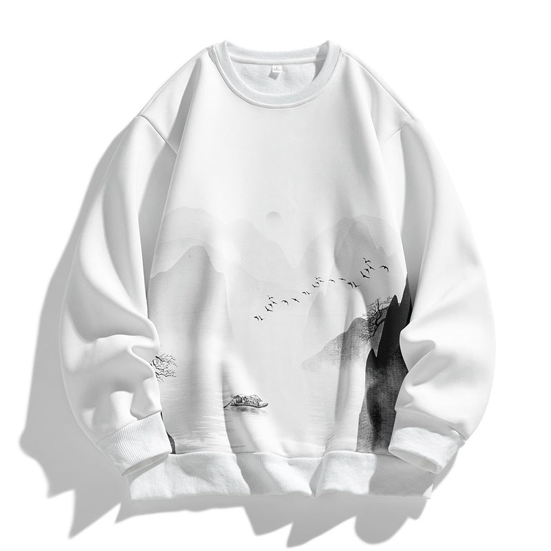 Unisex Oversize‑Sweatshirt mit Pinsel‑Print & geripptem Saum Echoarchiv