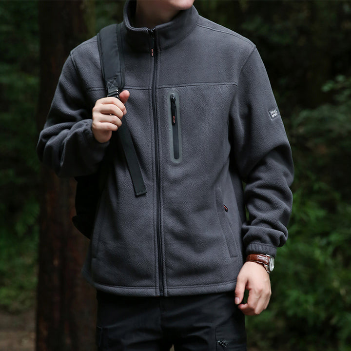 Herren Fleece-Outdoorjacke mit durchgehendem Reißverschluss, hohem Kragen und wasserabweisender Reißverschlusstasche Echo Archiv
