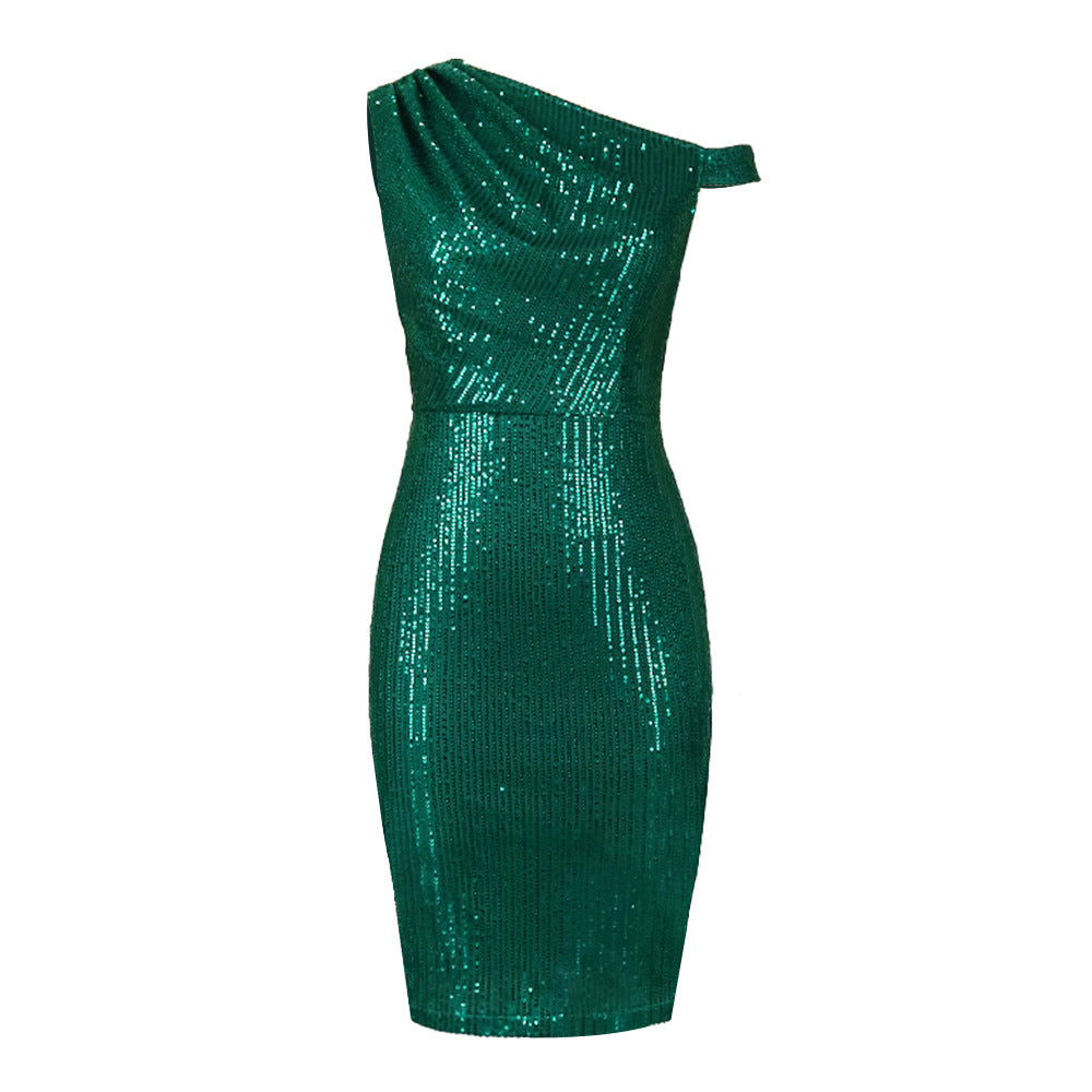 Damen Figurbetontes Cocktailkleid mit asymmetrischem Ausschnitt Echo Archiv