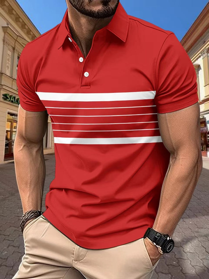 Herren Poloshirt mit modischen Streifen und bequemen Stoff Echoarchiv