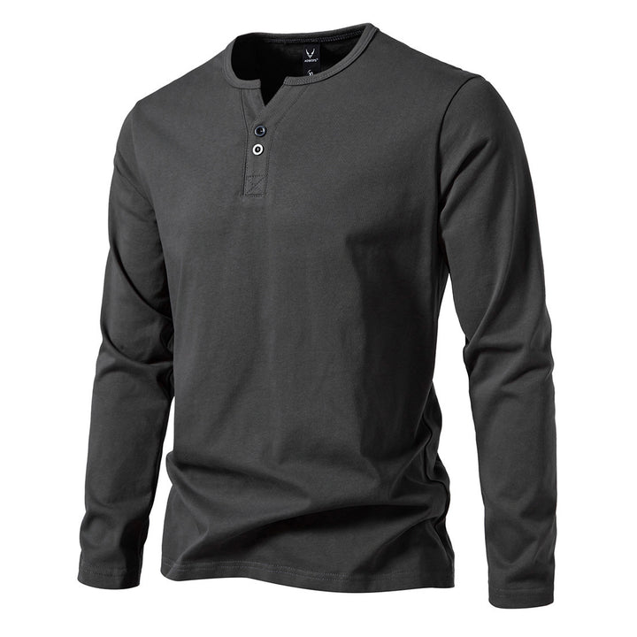 Herren nan langärmeliges Henleyshirt mit Knopfleiste, Rundhalsausschnitt und schlanker Passform Echo Archiv