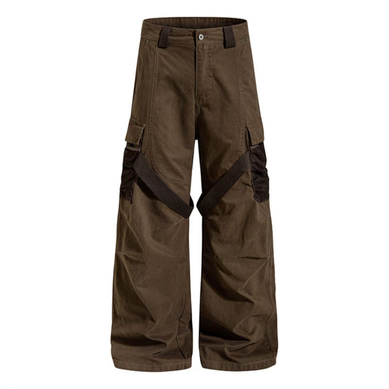 Damen Weite Cargo‑Palazzo‑Hose mit Utility‑Taschen und Mesh‑Einsätzen Echoarchiv