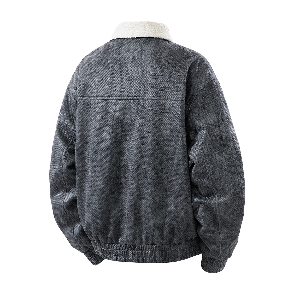 Herren Kunstlederjacke mit Steppdetails – Valtoré