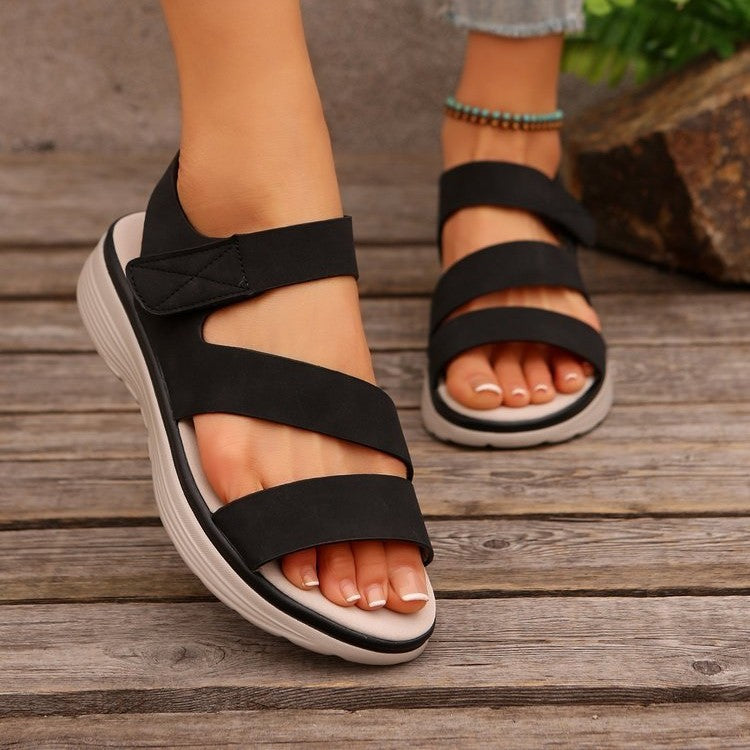 Damen Komfort-Sandalen mit verstellbaren Klettbandagen und ergonomischer Dämpfung – Sorelia