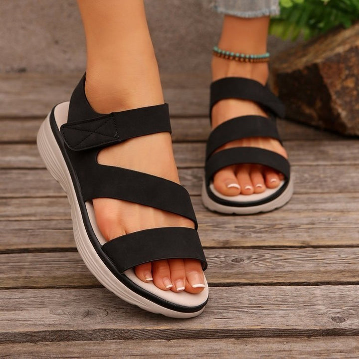 Damen Komfort-Sandalen mit verstellbaren Klettbandagen und ergonomischer Dämpfung – Sorelia