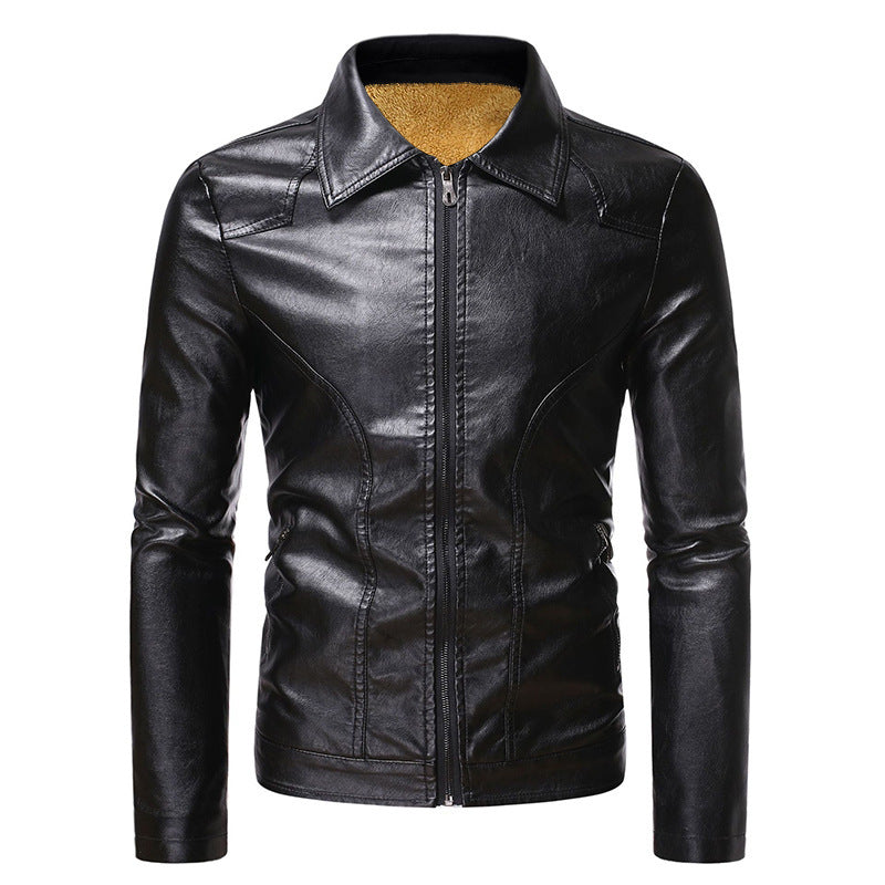 Herren Kunstlederjacke im eleganten Biker-Stil mit soften Innenfutter und praktischen Taschen Echoarchiv