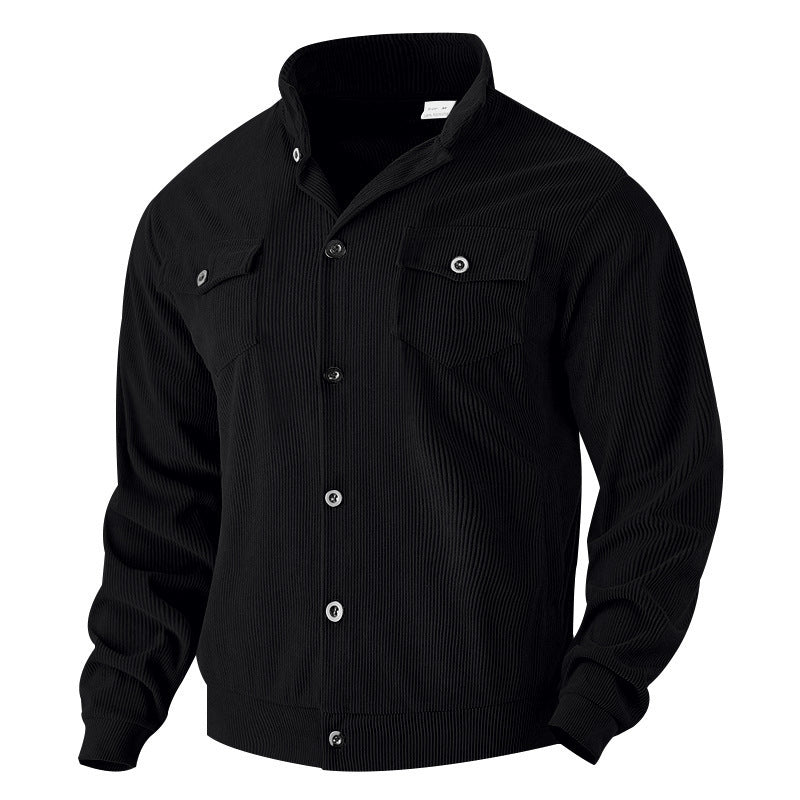 Herren modern geschnittene Cordjacke mit Brusttaschen Echoarchiv