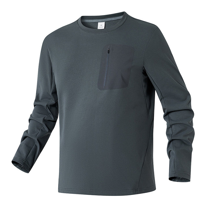 Herren Funktions-Langarmshirt mit Brust-Reißverschlusstasche und atmungsaktivem Performance-Jersey Echo Archiv