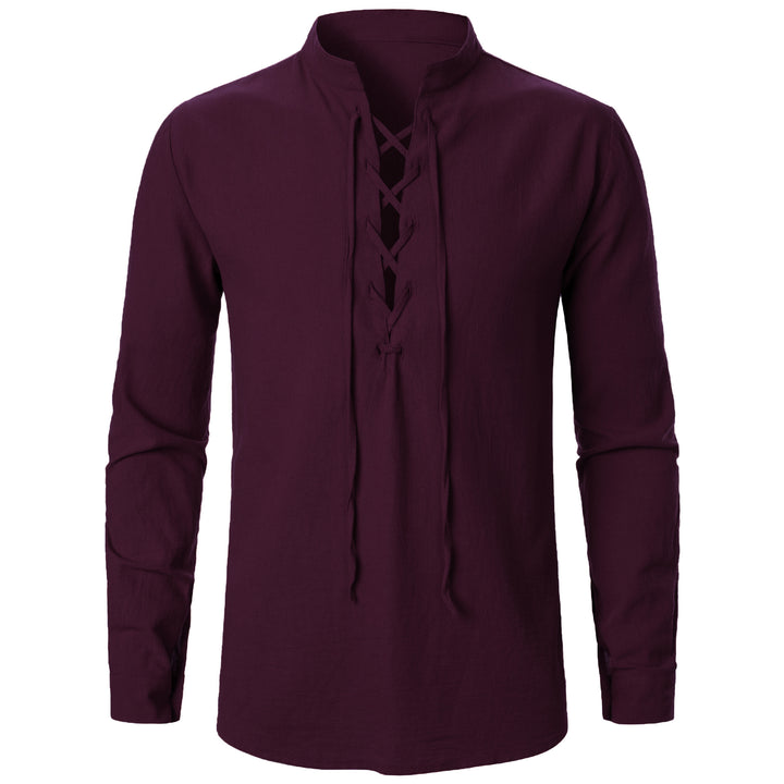 Herren Langarmshirt mit Schnürung Echoarchiv