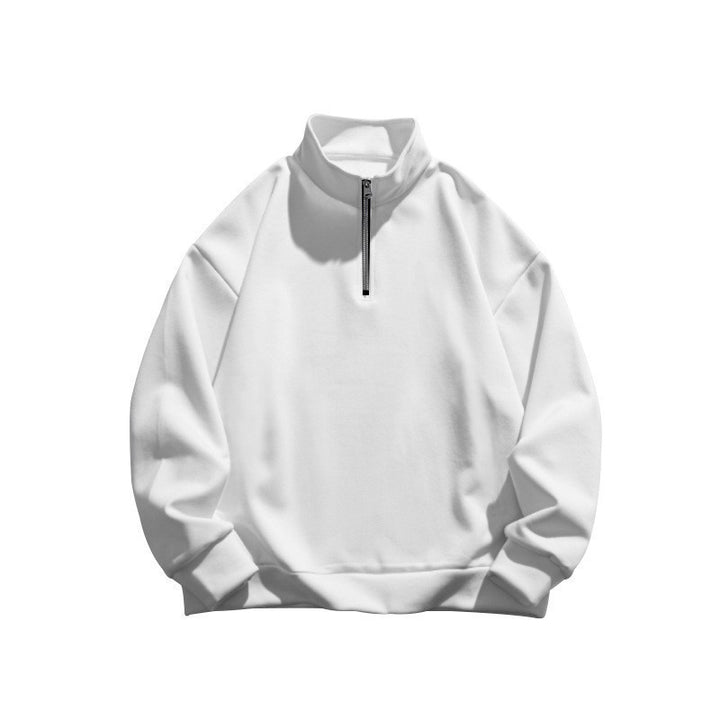 Unisex oversized Sweatshirt mit halbem Reißverschluss und Stehkragen aus weichem Baumwollmix Echo Archiv