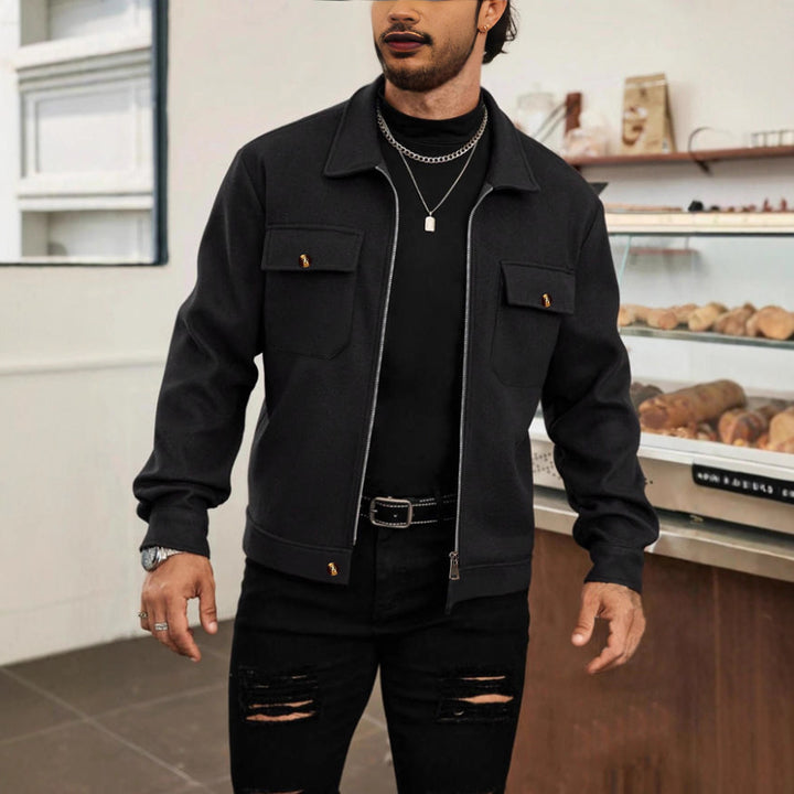 Herren nan CPO-inspiriertes Overshirt-Jacke mit aufgesetzten Brusttaschen und Reißverschluss Echo Archiv