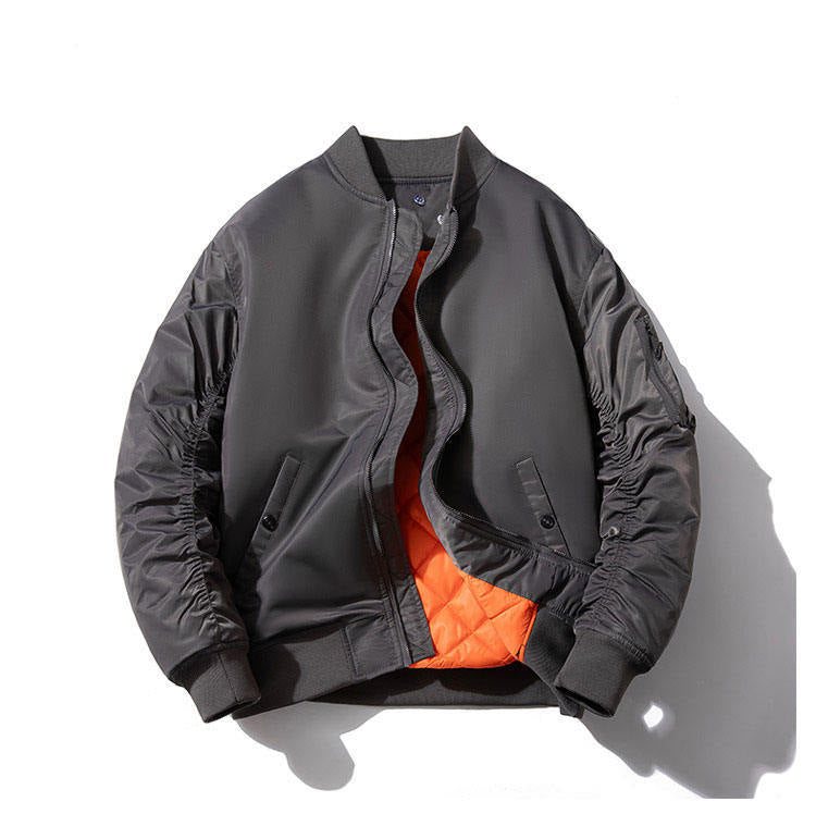 Herren Wattierte Bomberjacke mit Stehkragen, Kammerschnitt und Ärmeltasche Echo Archiv
