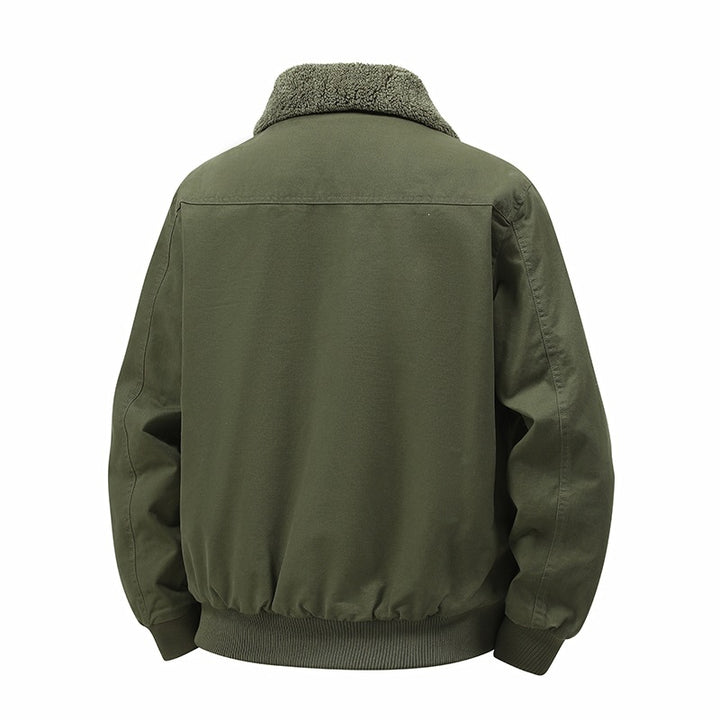 Herren Wattierte Bomberjacke mit Teddyfutter, Utility-Ärmeltasche & Pattentaschen Echoarchiv