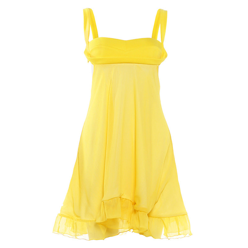 Damen Chiffonkleid mit fließendem Saum und herzförmigem Ausschnitt Echo Archiv