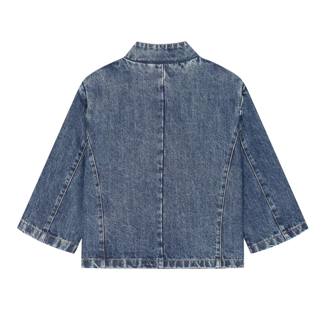 Damen Kurzjacke aus Denim im Boxy-Schnitt mit Stehkragen Echo Archiv