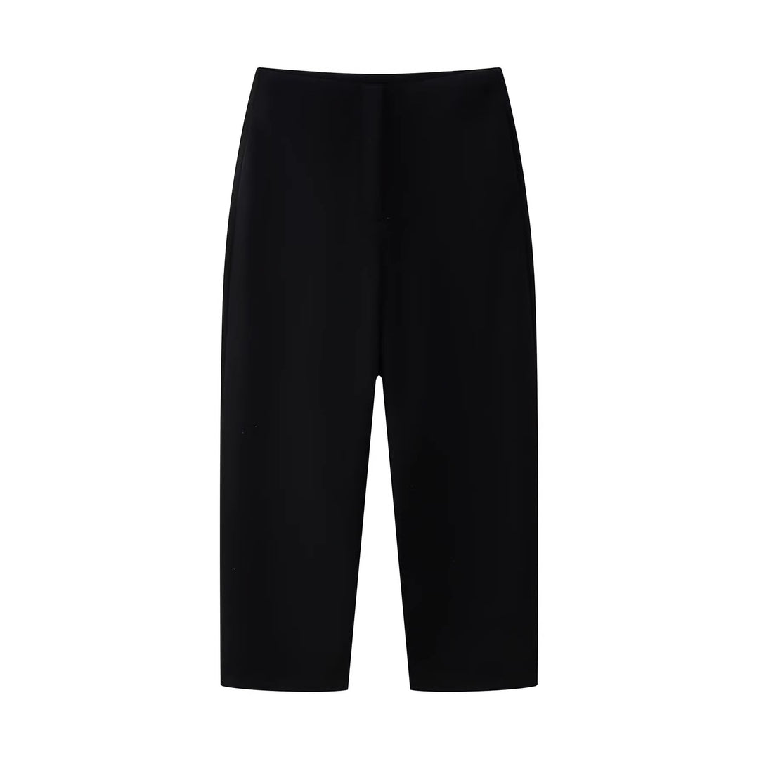 Damen Hochtaillierte Culotte-Hose mit geradem Bein und verdecktem Verschluss Echoarchiv