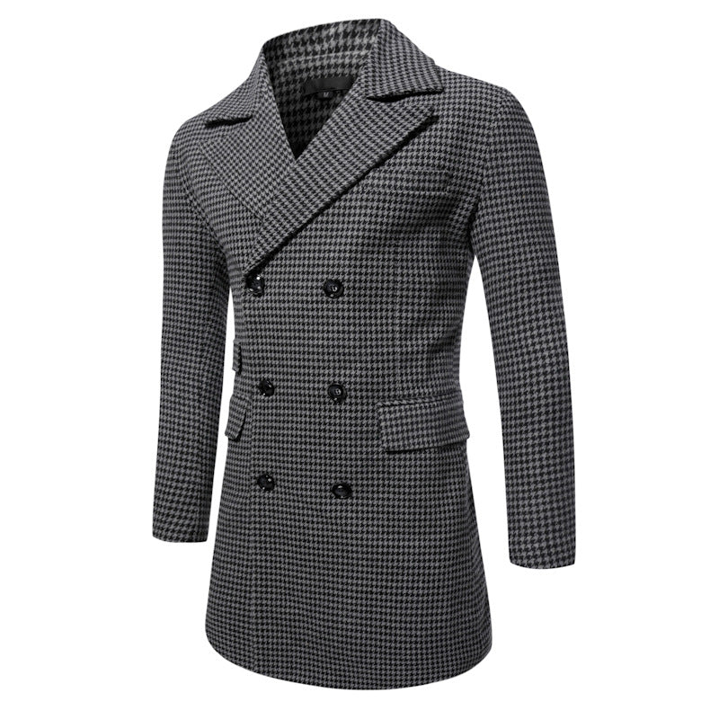 Herren eleganter Karoblazer mit doppelter Knopfleiste und stylischem Innenfutter Echoarchiv