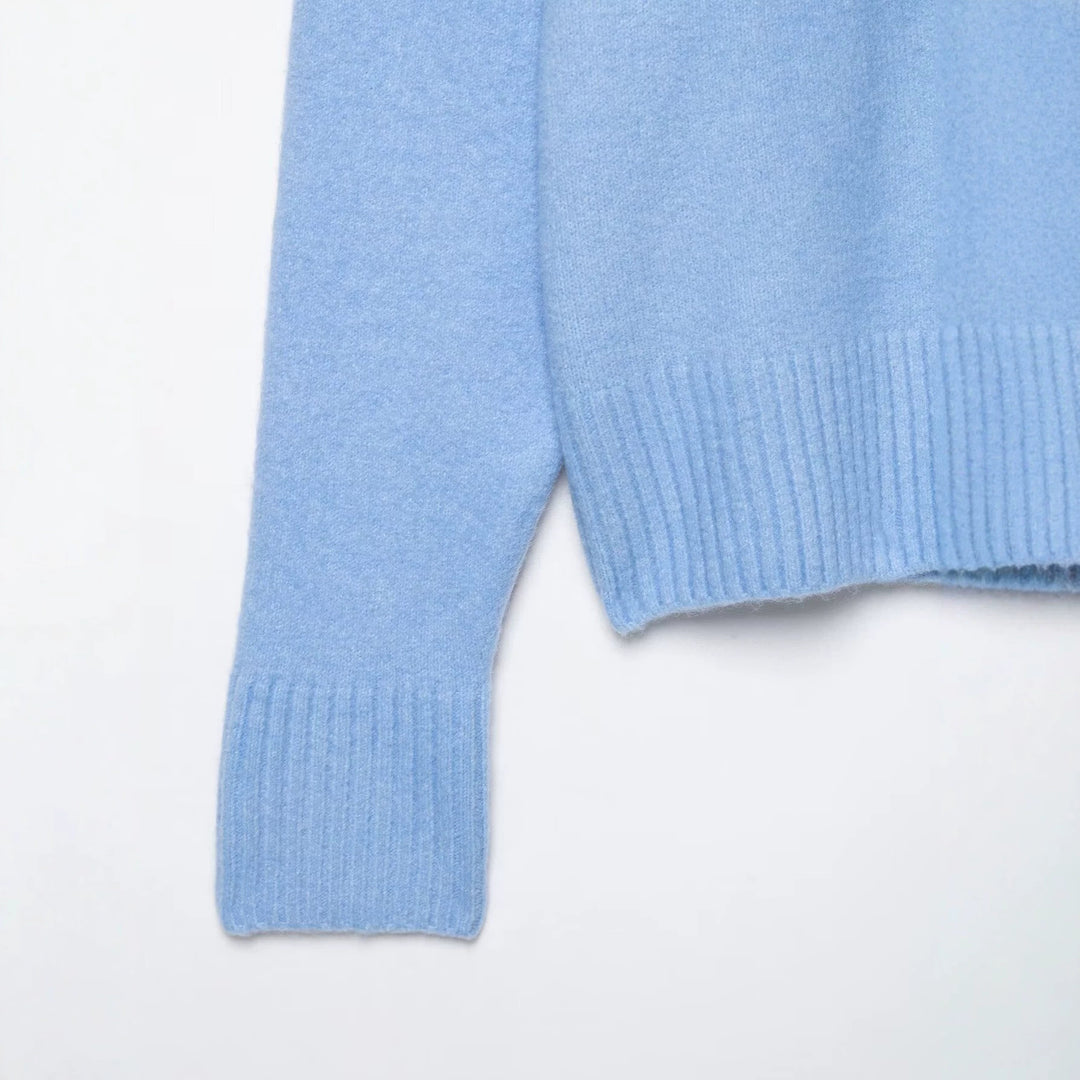 Damen Oversize V-Ausschnitt Strickpullover mit tiefem Fall und breitem Rippenbund Echo Archiv