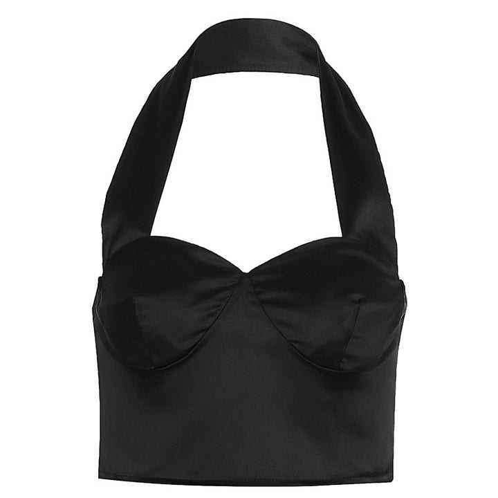 Damen Stylisches Cropped Top mit Halterhals und Bügeln Echo Archiv