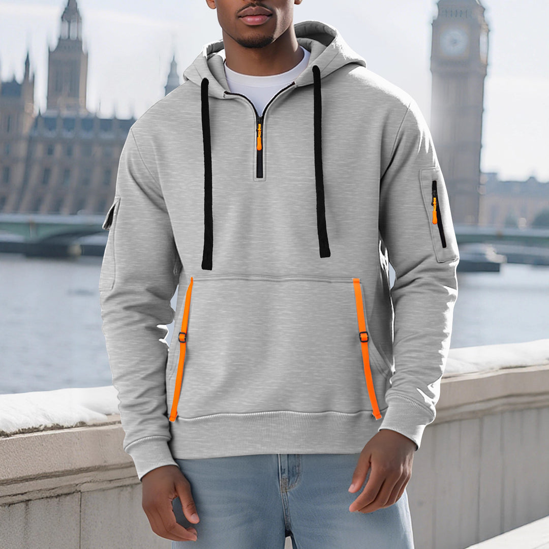 Herren Sportlicher Kapuzenpullover mit stylischen Reißverschlusstaschen Echoarchiv