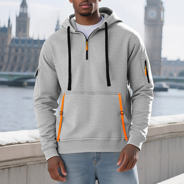 Herren Sportlicher Kapuzenpullover mit stylischen Reißverschlusstaschen Echoarchiv