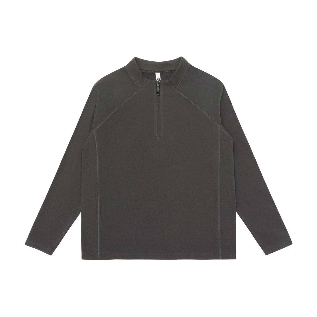 Unisex Halbzip-Sweatshirt mit Troyerkragen und Raglannähten Echoarchiv