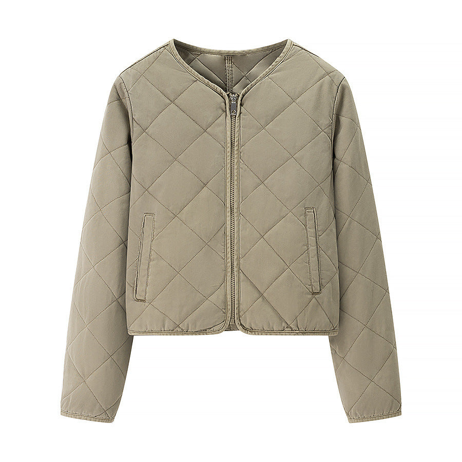 Damen Leichte gesteppte Kurzjacke mit Rundhalsausschnitt, durchgehendem Reißverschluss und dezenter Taillenlänge Echo Archiv