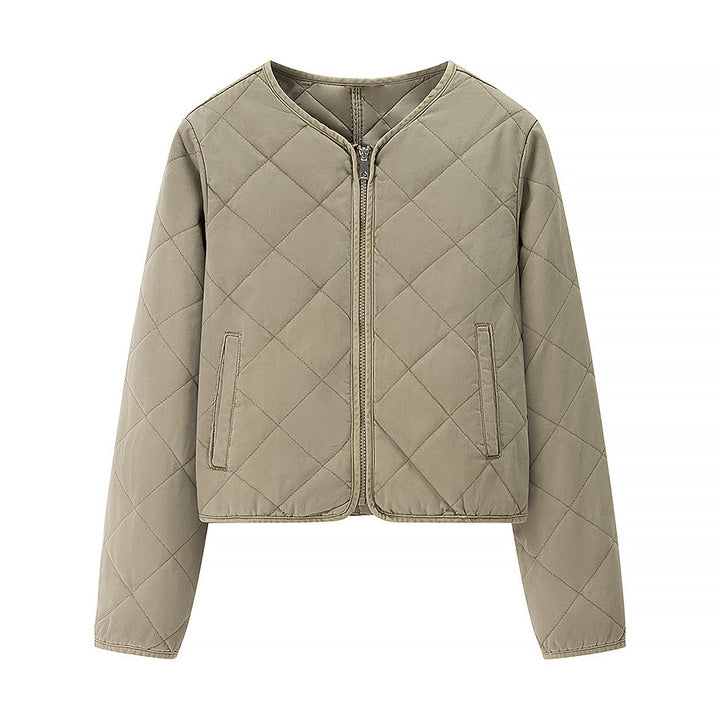Damen Leichte gesteppte Kurzjacke mit Rundhalsausschnitt, durchgehendem Reißverschluss und dezenter Taillenlänge Echo Archiv