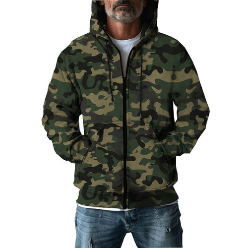 Herren Kapuzenjacke im modernen Camouflage-Design mit praktischen Taschen Echoarchiv