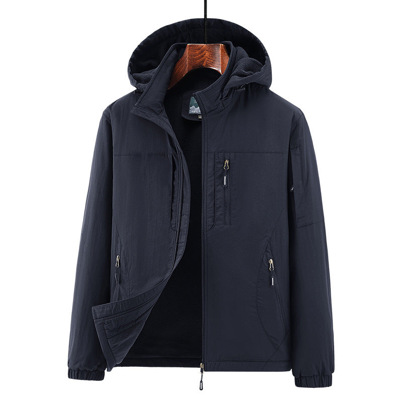 Herren Leichte Wind- und Thermo-Softshelljacke mit Kapuze, fleecegefüttert & Multifunktionstaschen Echoarchiv