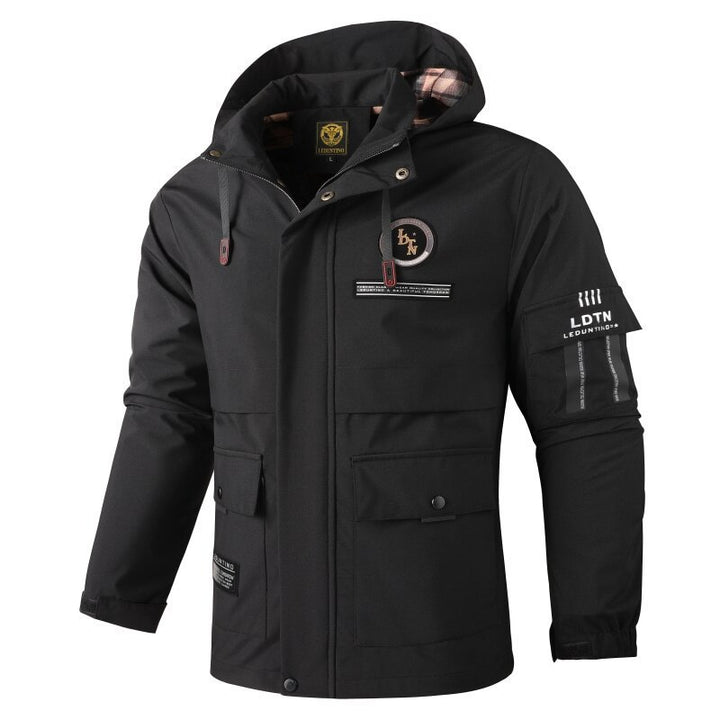 Herren nan wasserdichte Parka-Jacke mit Kapuze, mehrfachen Utility-Taschen, verstärkten Ärmelabschlüssen und winddichter Membran Echo Archiv