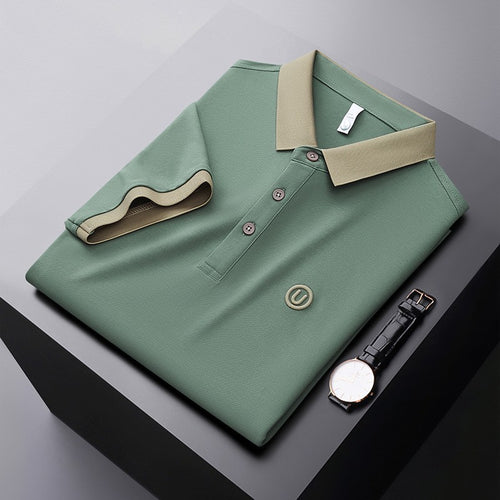 Herren Poloshirt mit atmungsaktivem Material und modernem Kontrastkragen Echoarchiv