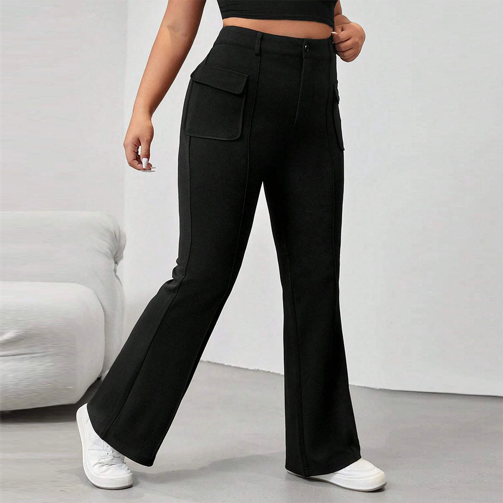 Damen Flared Hose mit praktischen Seitentaschen und elastischem Bund Echo Archiv
