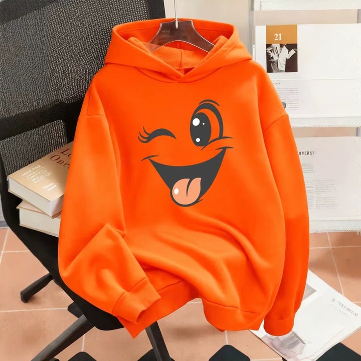 Damen Lustiger Kapuzenpullover mit einzigartigem Emoji-Design Echoarchiv