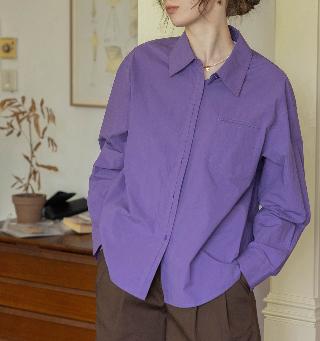 Damen Oversized Hemdbluse mit Brusttasche Echoarchiv