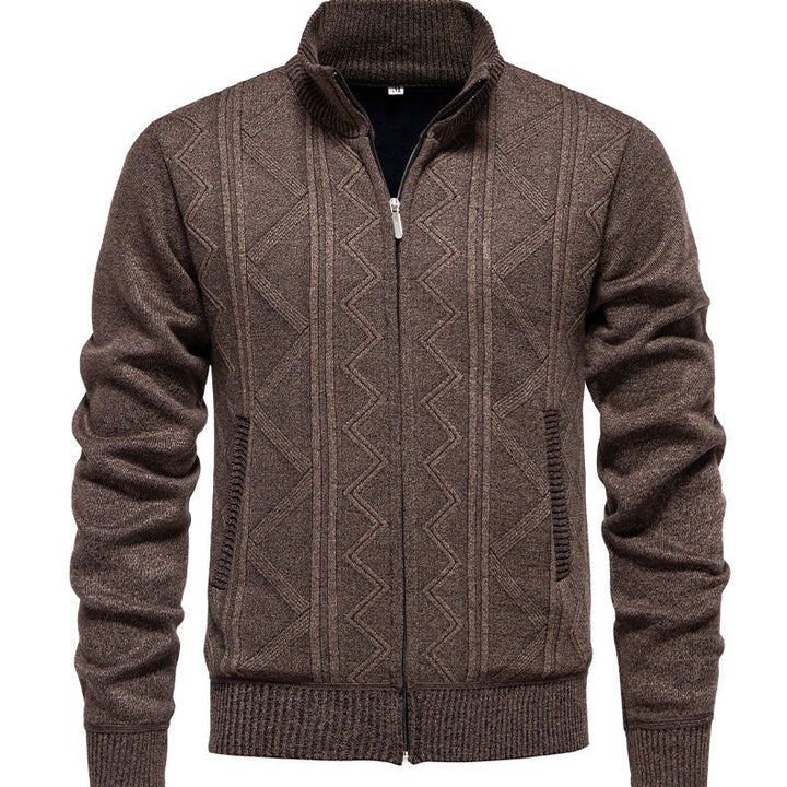 Herren Strickjacke mit hochwertigem Zipper und strukturiertem Design Echoarchiv