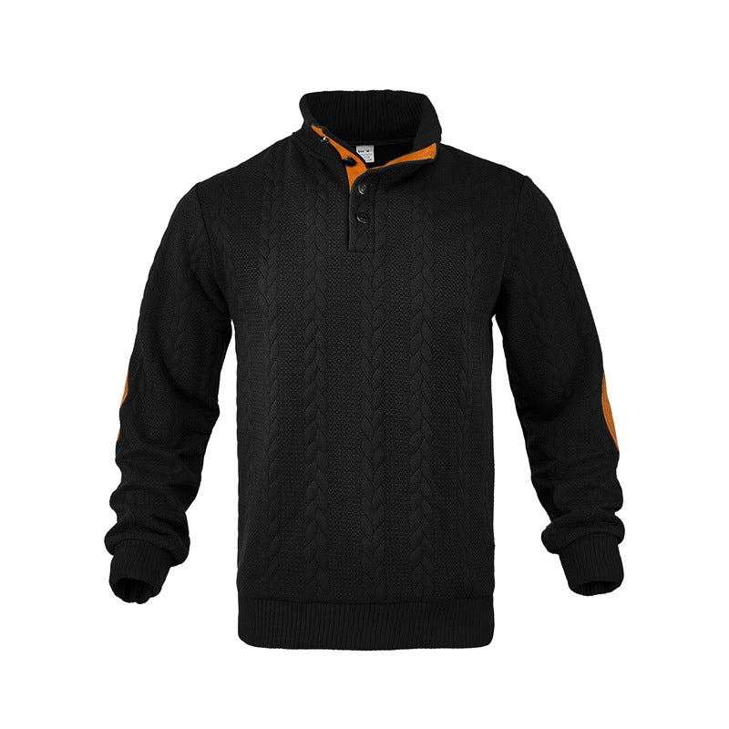 Herren Strukturpullover mit modischem Stehkragen Echoarchiv