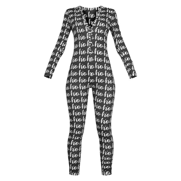 Damen Gemütlicher Jumpsuit mit Weihnachtsmotiv und langer Arm Echoarchiv