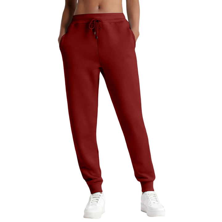 Damen schmale High‑Waist Sweat-Jogginghose mit hohem Komfortbund, verstellbarem Kordelzug und elastischen Knöchelbündchen – Avérine