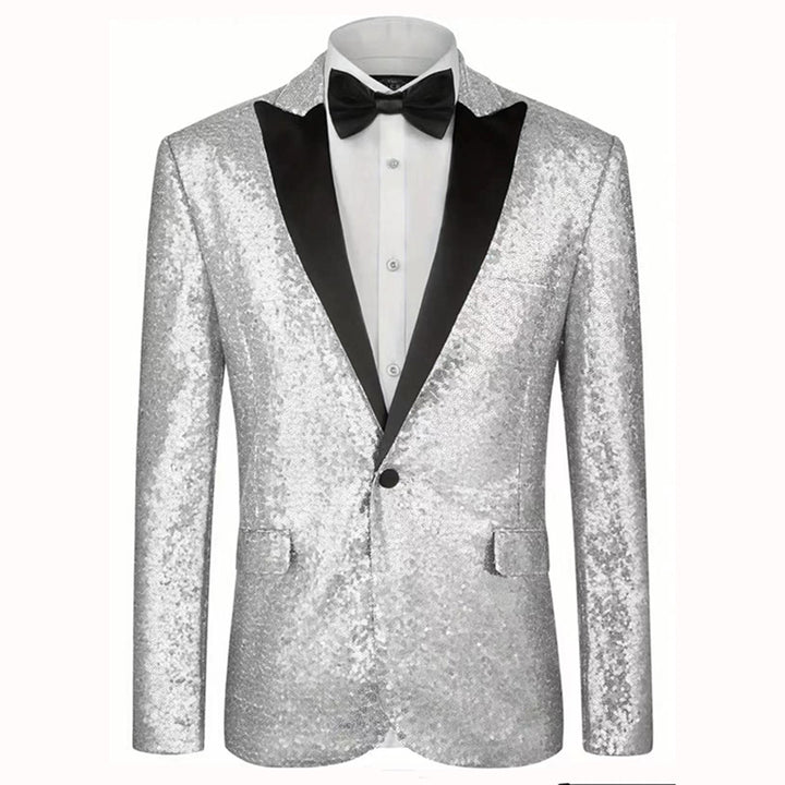 Herren eleganter Paillettenanzug im festlichen Design Echoarchiv