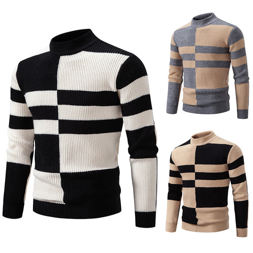 Herren moderner Rollkragenpullover mit strukturiertem Rippdesign Echoarchiv
