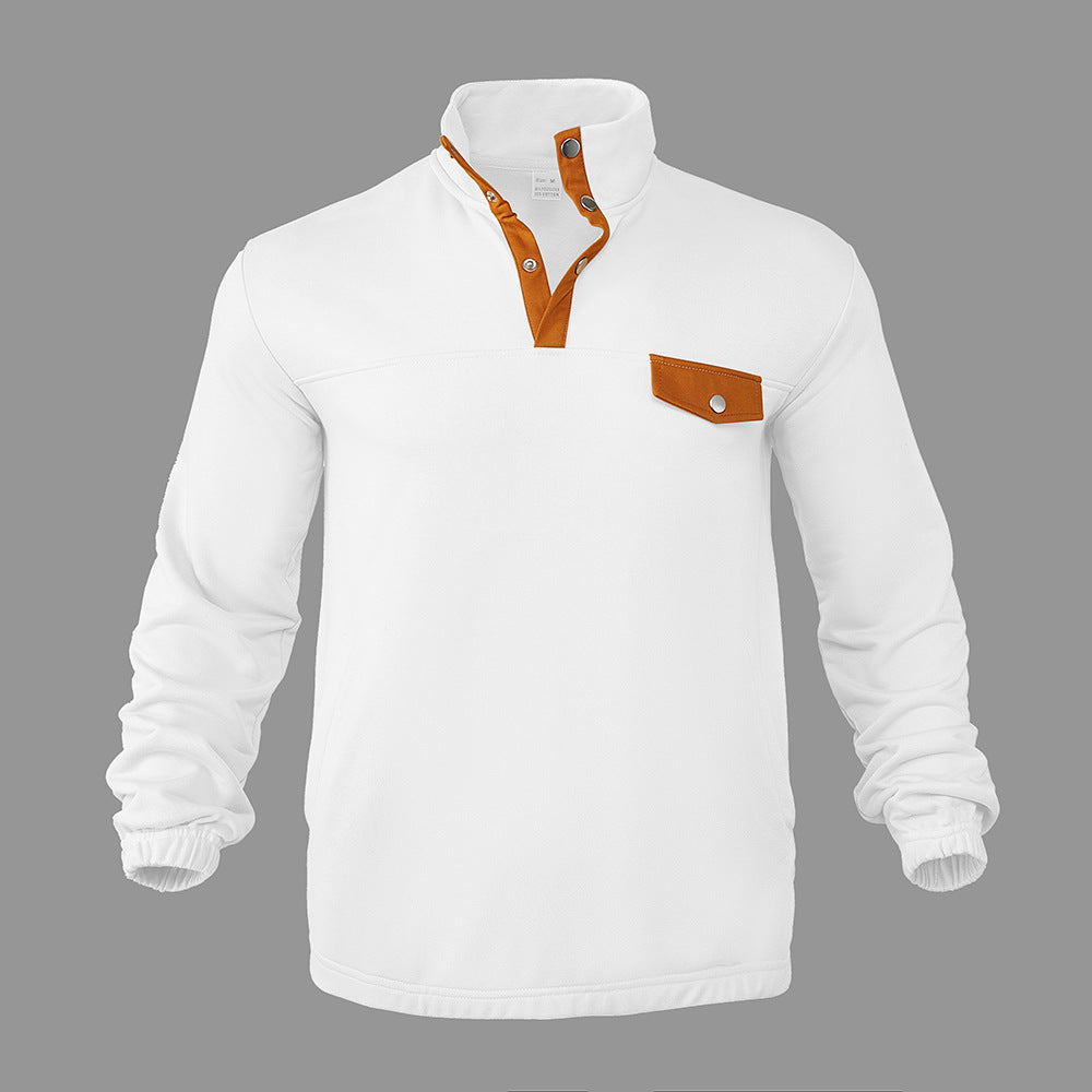 Herren [modischer Fleece-Pullover mit Stehkragen und praktischem Knopfverschluss] Echoarchiv