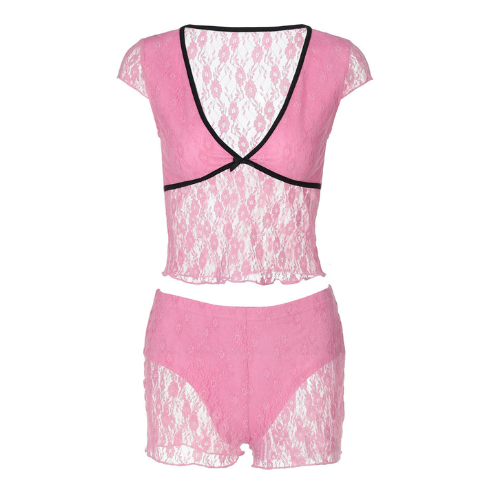 Damen Spitzenoberteil mit Shorts-Set Echo Archiv