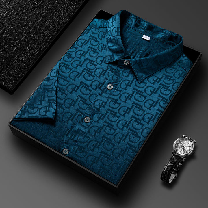 Herren kurzärmliges Hemd mit elegantem Logo-Design Echoarchiv